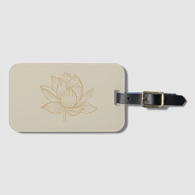 Elegante Lotus Blume Gepäckanhänger (Vorderseite (Horizontal))