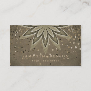 Elegante Lotus Blume Logo Yoga Confetti Visitenkarte