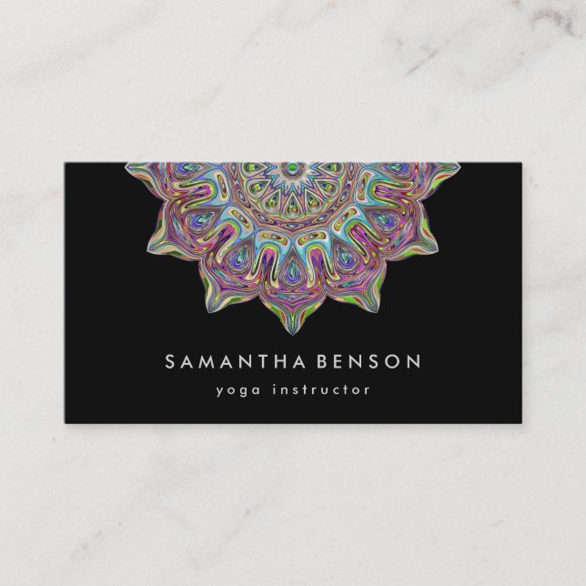 Elegante Lotus Blume Logo Yoga Mandala Visitenkarte (Vorderseite)