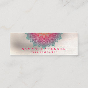 Elegante Lotus Blume Logo Yoga Mini Business Card Visitenkarte