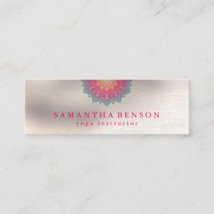 Elegante Lotus Blume Logo Yoga Mini Business Card Visitenkarte