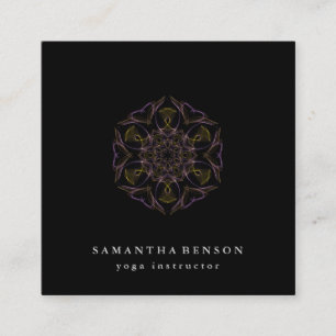 Elegante Lotus Blume Logo Yoga Quadratische Visitenkarte