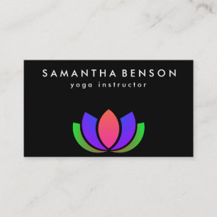 Elegante Lotus Blume Logo Yoga Visitenkarte