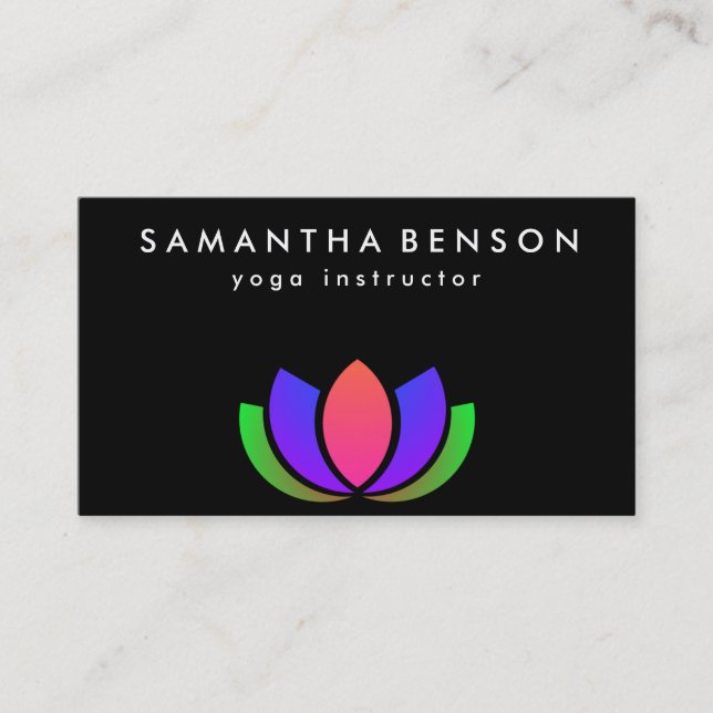 Elegante Lotus Blume Logo Yoga Visitenkarte (Vorderseite)