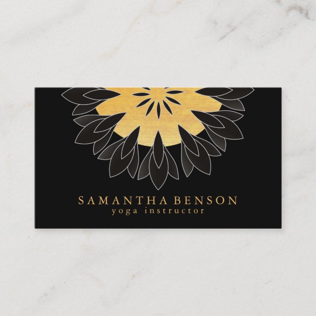 Elegante Lotus Blume Logo Yoga Visitenkarte (Vorderseite)