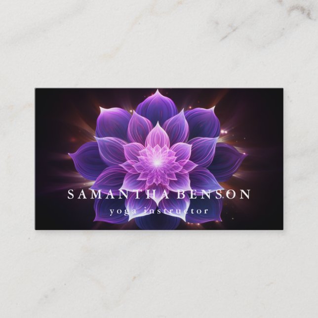 Elegante Lotus Blume Logo Yoga Visitenkarte (Vorderseite)