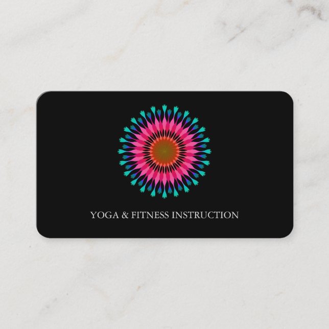 Elegante Lotus Blume Logo Yoga Visitenkarte (Vorderseite)