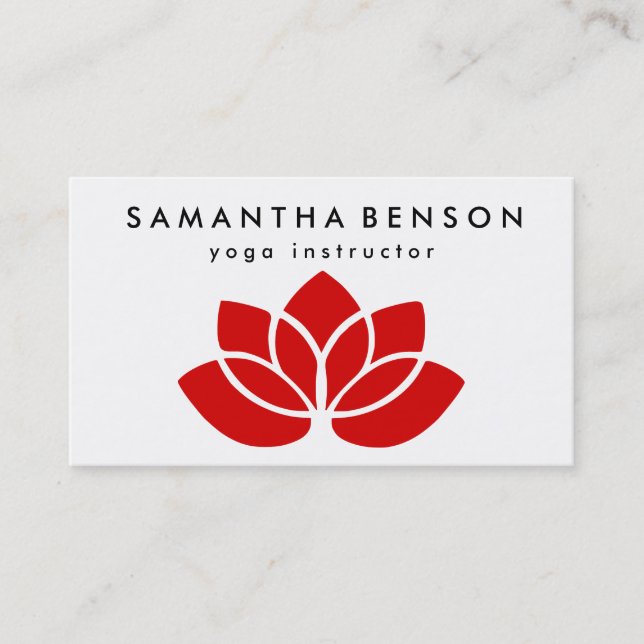 Elegante Lotus Blume Logo Yoga Visitenkarte (Vorderseite)