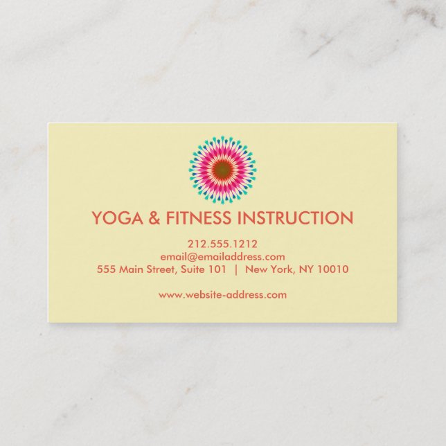 Elegante Lotus Blume Logo Yoga Visitenkarte (Rückseite)
