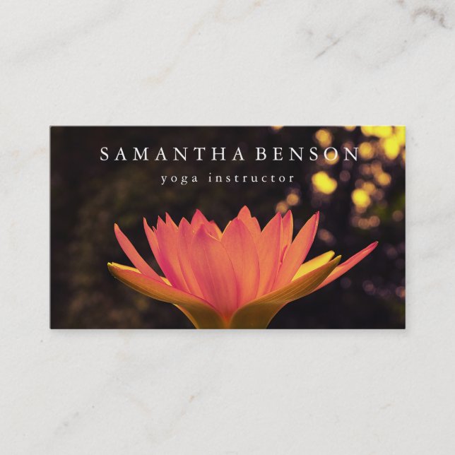 Elegante Lotus Blume Logo Yoga Visitenkarte (Vorderseite)