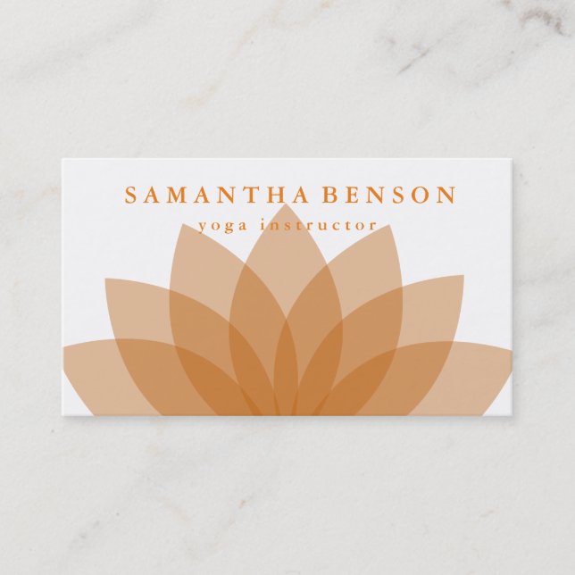 Elegante Lotus Blume Logo Yoga Visitenkarte (Vorderseite)