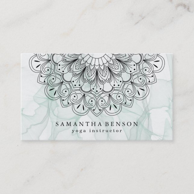 Elegante Lotus Blume Logo Yoga Visitenkarte (Vorderseite)