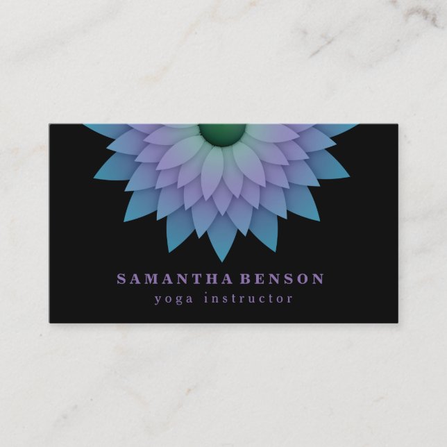 Elegante Lotus Blume Logo Yoga Visitenkarte (Vorderseite)