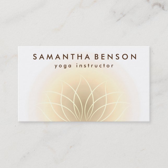 Elegante Lotus Blume Logo Yoga Visitenkarte (Vorderseite)