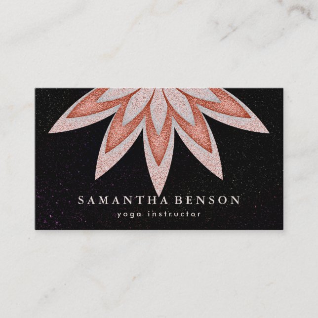 Elegante Lotus Blume Logo Yoga Visitenkarte (Vorderseite)