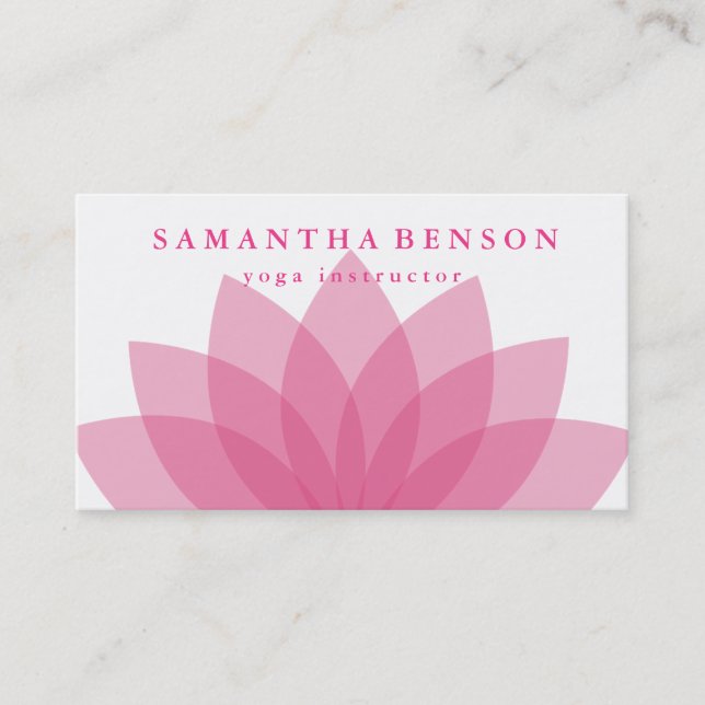 Elegante Lotus Blume Logo Yoga Visitenkarte (Vorderseite)