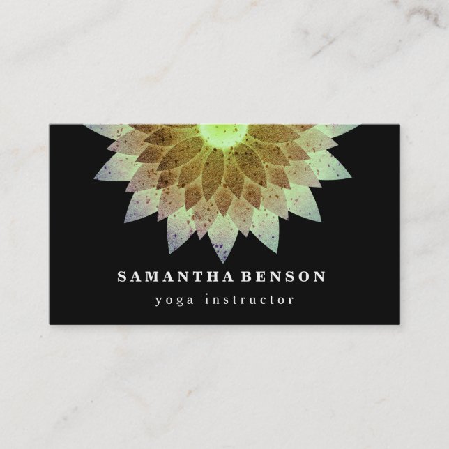Elegante Lotus Blume Logo Yoga Visitenkarte (Vorderseite)