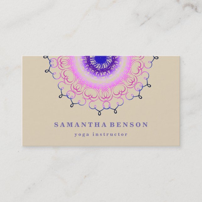 Elegante Lotus Blume Logo Yoga Visitenkarte (Vorderseite)