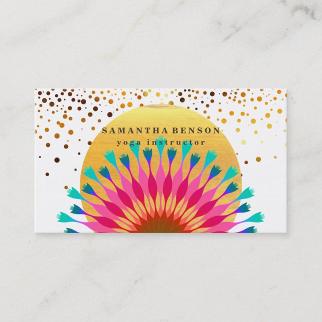 Elegante Lotus Blume Logo Yoga Visitenkarte (Vorderseite)