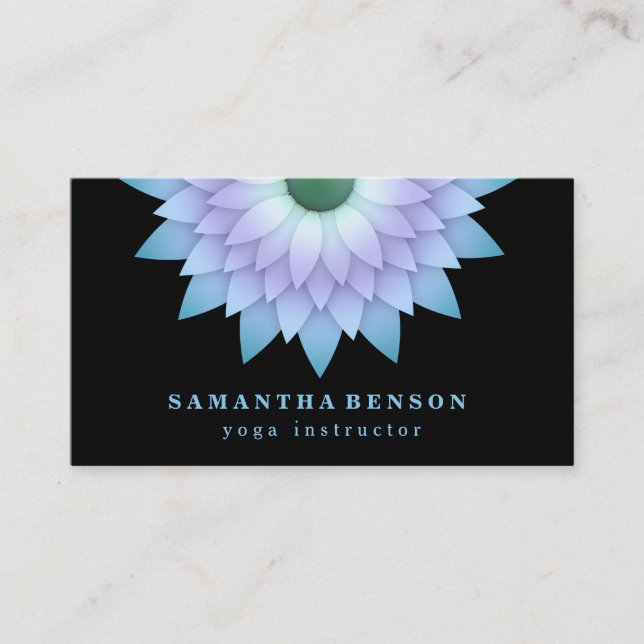 Elegante Lotus Blume Logo Yoga Visitenkarte (Vorderseite)
