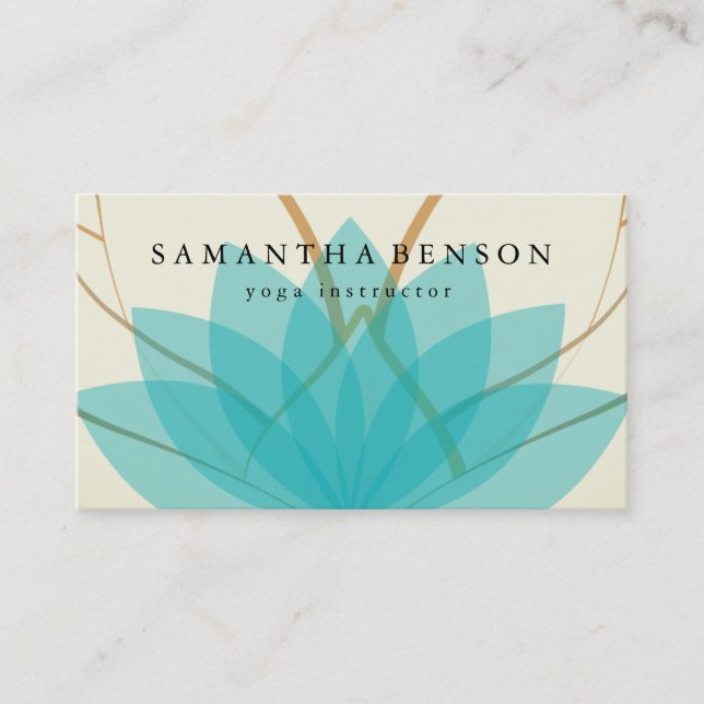 Elegante Lotus Blume Logo Yoga Visitenkarte (Vorderseite)