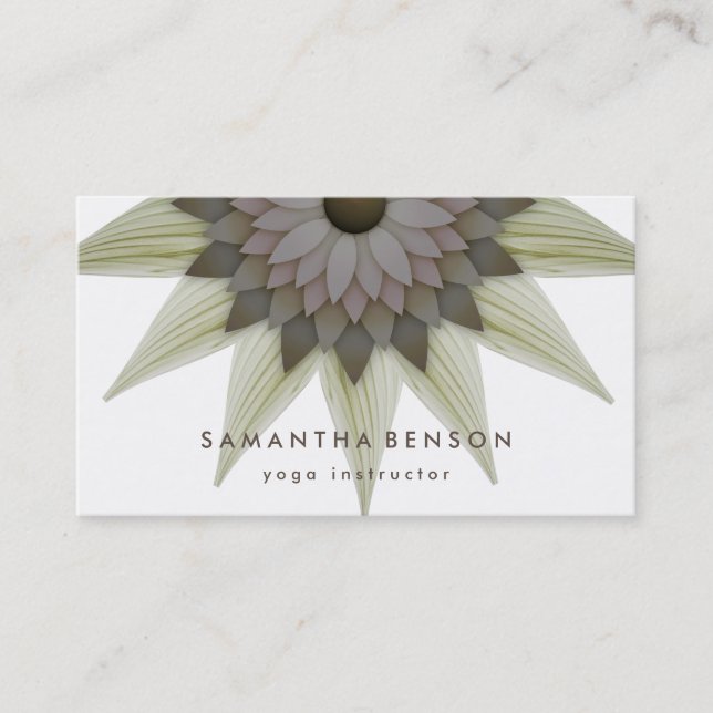 Elegante Lotus Blume Logo Yoga Visitenkarte (Vorderseite)