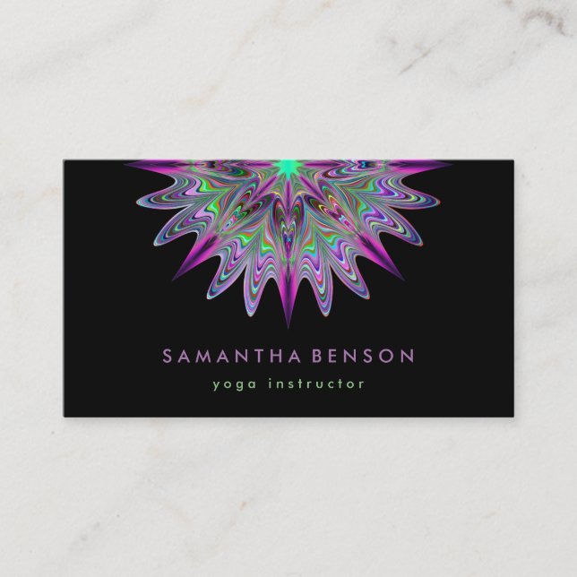 Elegante Lotus Blume Logo Yoga Visitenkarte (Vorderseite)