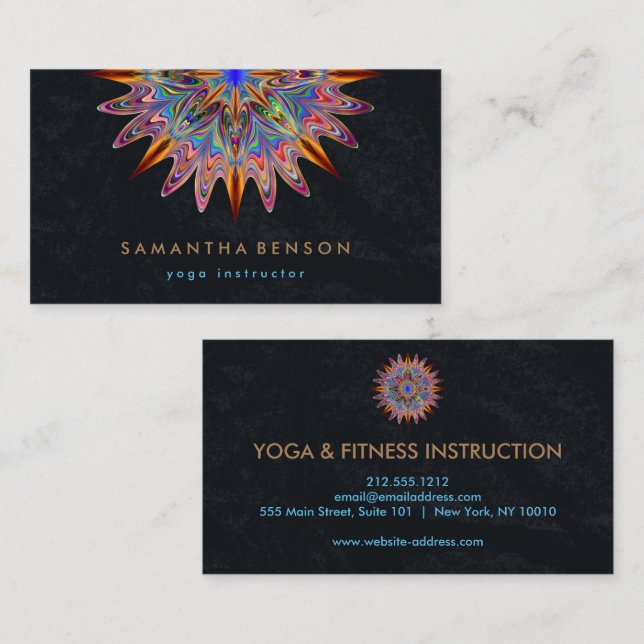 Elegante Lotus Blume Logo Yoga Visitenkarte (Vorne/Hinten)