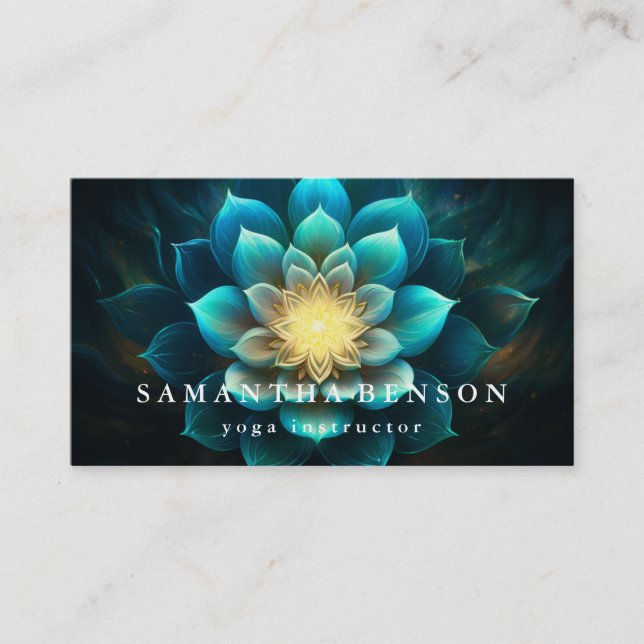 Elegante Lotus Blume Logo Yoga Visitenkarte (Vorderseite)