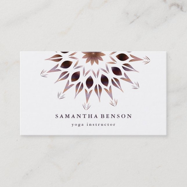 Elegante Lotus Blume Logo Yoga Visitenkarte (Vorderseite)