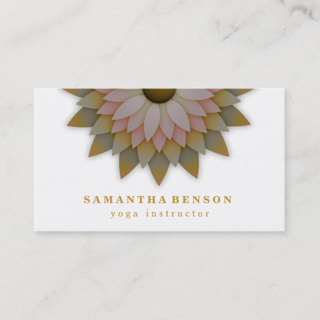 Elegante Lotus Blume Logo Yoga Visitenkarte (Vorderseite)