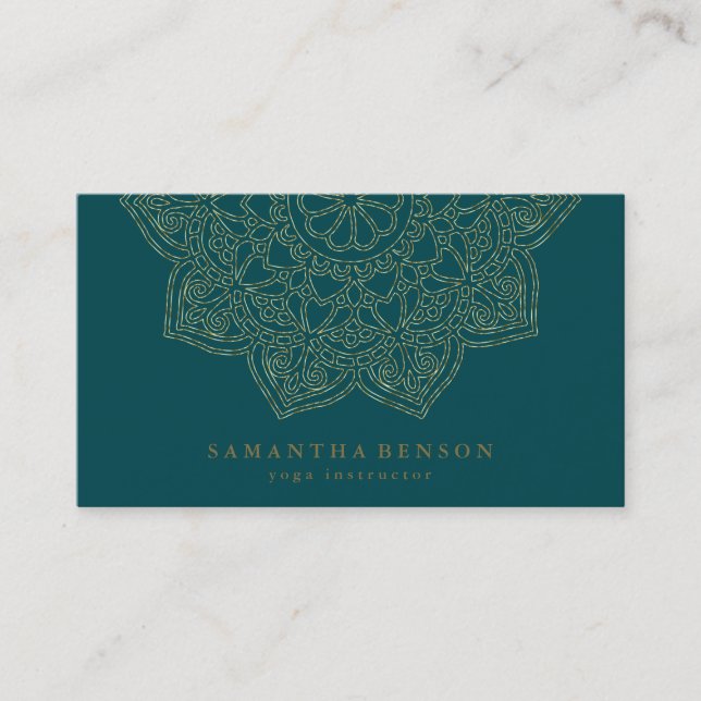 Elegante Lotus Blume Logo Yoga Visitenkarte (Vorderseite)