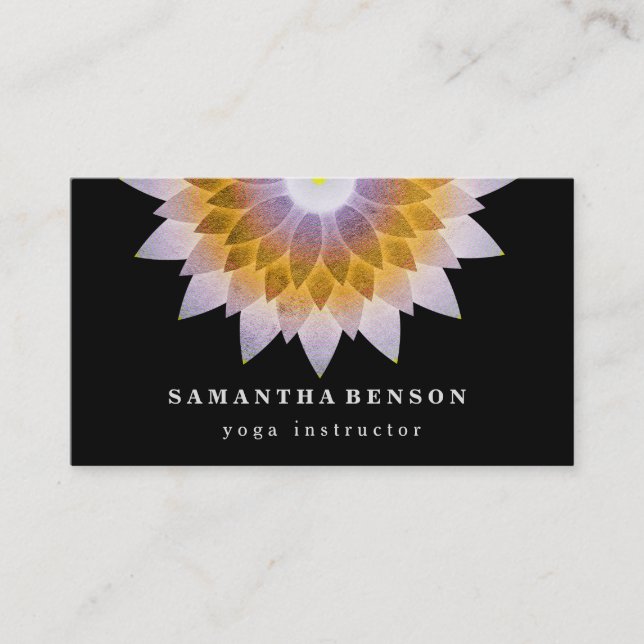 Elegante Lotus Blume Logo Yoga Visitenkarte (Vorderseite)