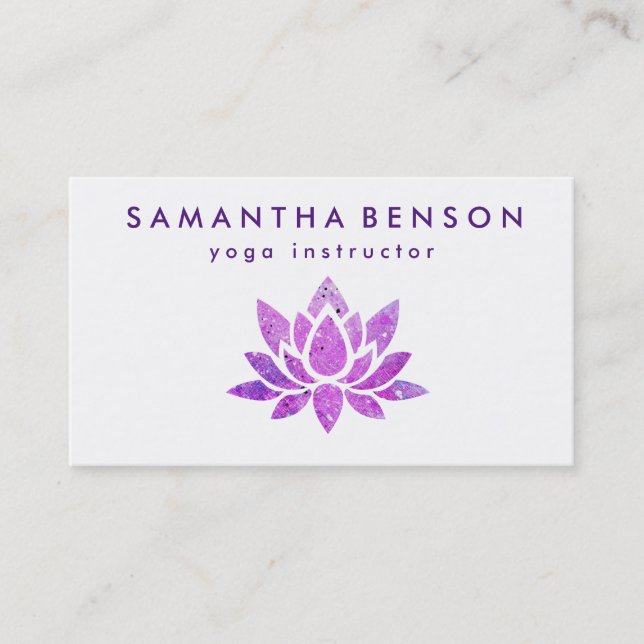 Elegante Lotus Blume Logo Yoga Visitenkarte (Vorderseite)