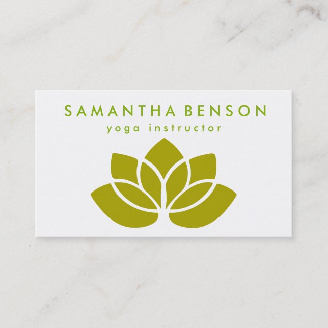 Elegante Lotus Blume Logo Yoga Visitenkarte (Vorderseite)