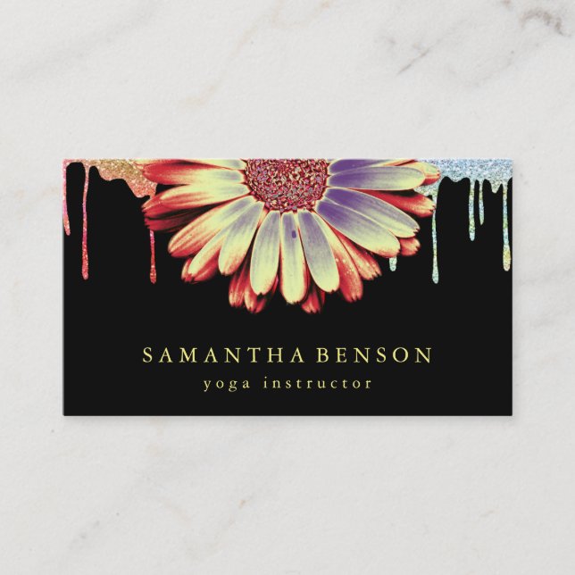 Elegante Lotus Blume Logo Yoga Visitenkarte (Vorderseite)