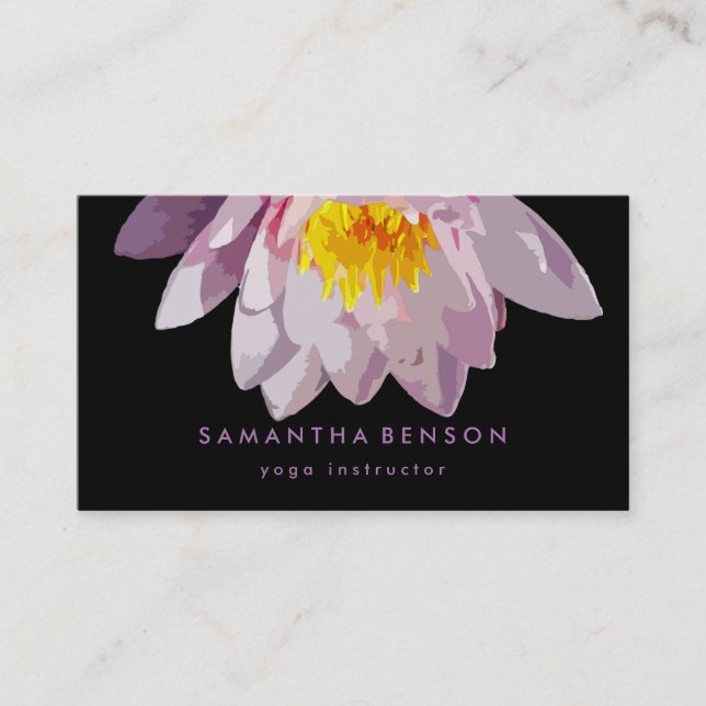 Elegante Lotus Blume Logo Yoga Visitenkarte (Vorderseite)