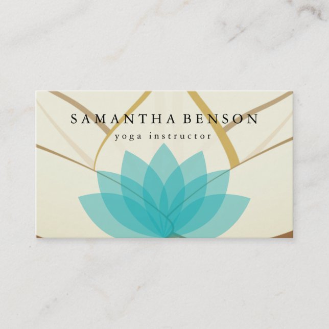 Elegante Lotus Blume Logo Yoga Visitenkarte (Vorderseite)