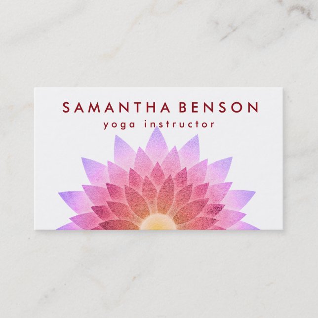 Elegante Lotus Blume Logo Yoga Visitenkarte (Vorderseite)