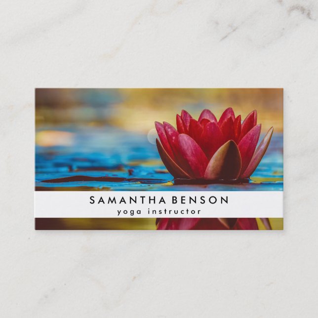 Elegante Lotus Blume Logo Yoga Visitenkarte (Vorderseite)