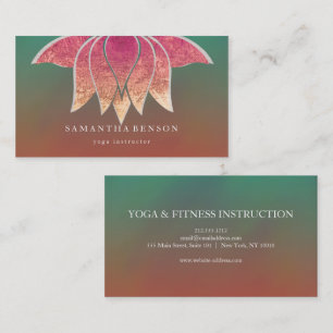Elegante Lotus Blume Logo Yoga Visitenkarte