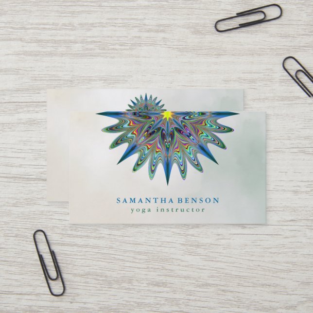 Elegante Lotus Blume Logo Yoga Visitenkarte (Vorderseite/Rückseite Beispiel)