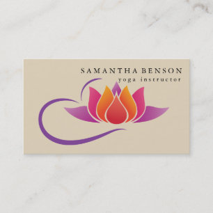 Elegante Lotus Blume Logo Yoga Visitenkarte