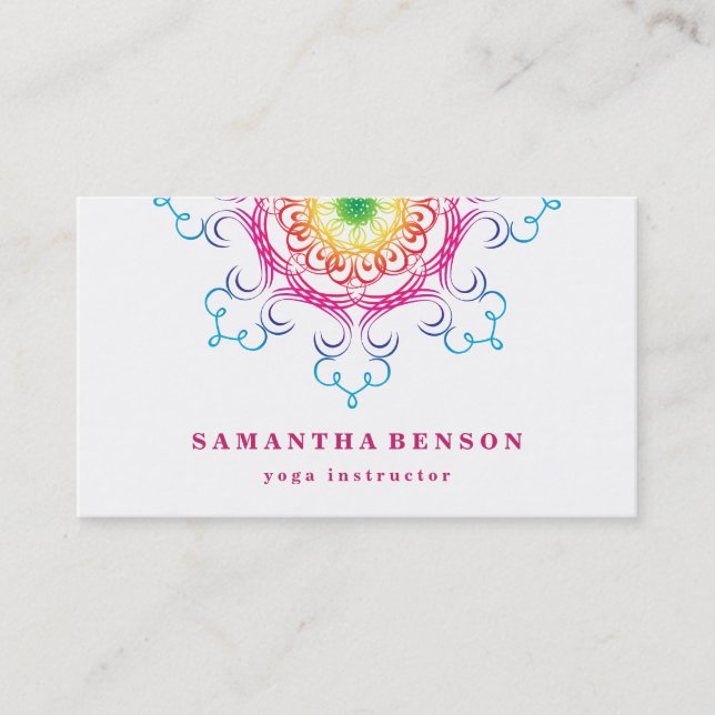 Elegante Lotus Blume Logo Yoga Visitenkarte (Vorderseite)