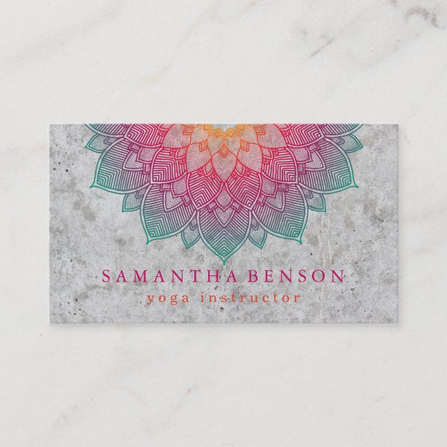 Elegante Lotus Blume Logo Yoga Visitenkarte (Vorderseite)