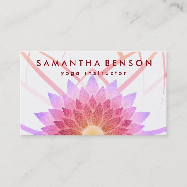 Elegante Lotus Blume Logo Yoga Visitenkarte (Vorderseite)