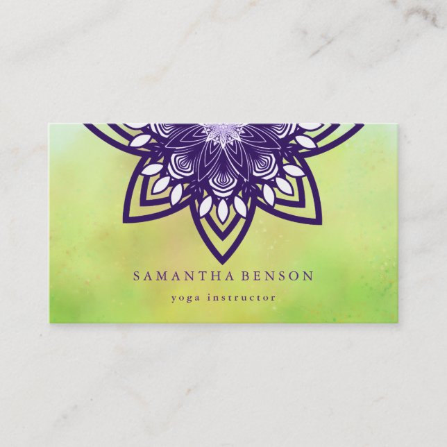 Elegante Lotus Blume Logo Yoga Visitenkarte (Vorderseite)