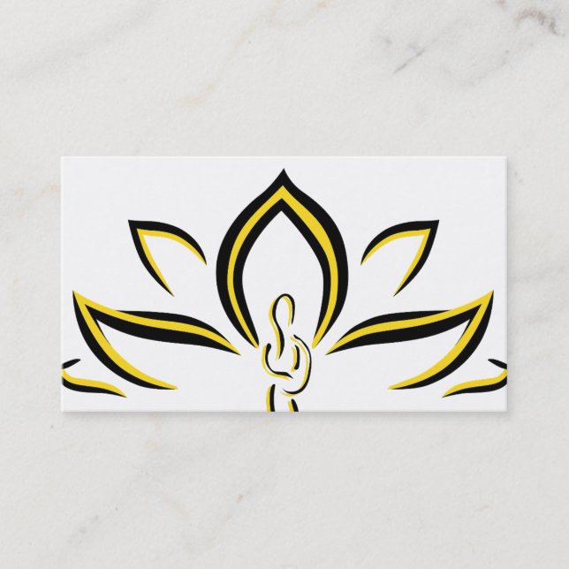 Elegante Lotus Blume Logo Yoga Visitenkarte (Vorderseite)