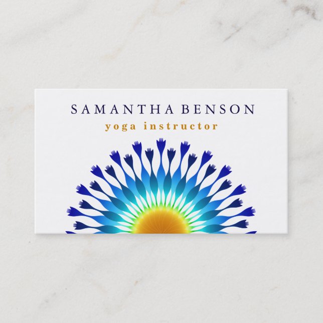 Elegante Lotus Blume Logo Yoga Visitenkarte (Vorderseite)