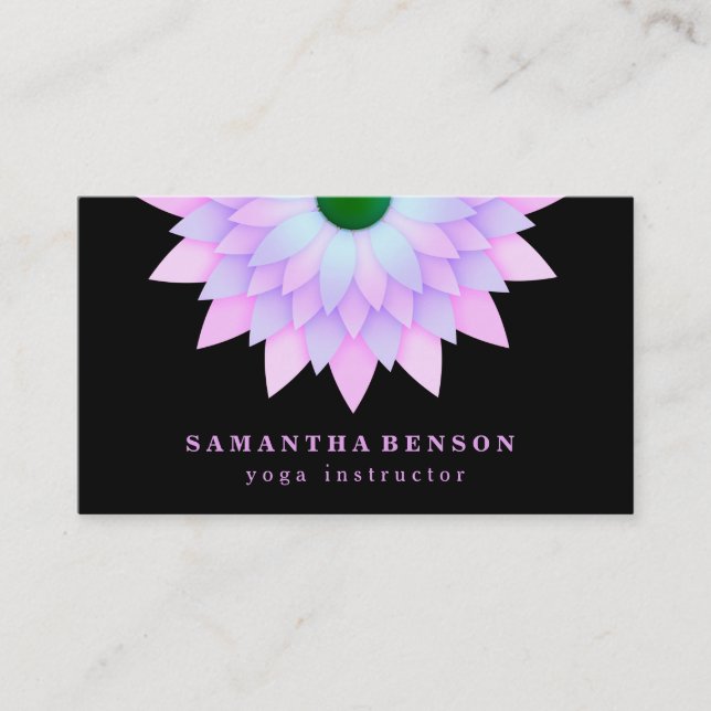 Elegante Lotus Blume Logo Yoga Visitenkarte (Vorderseite)